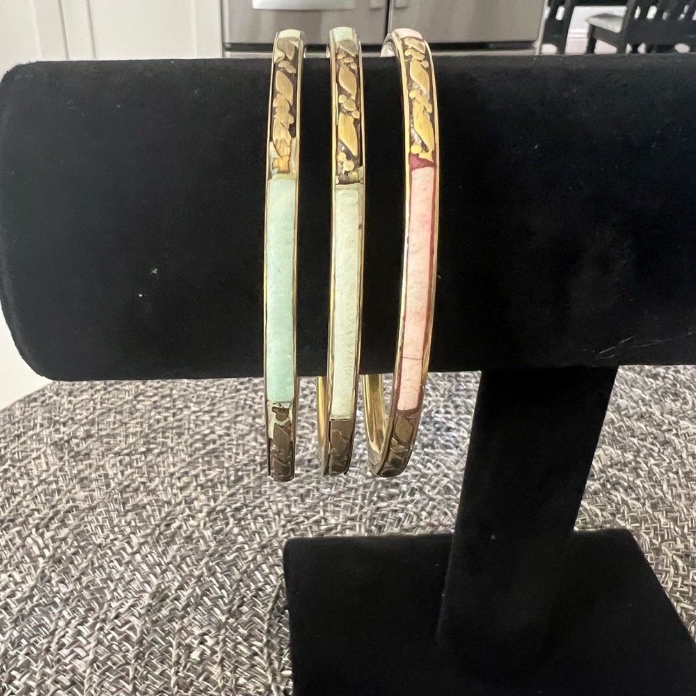 Elegant Gold and Pastel Bangle Set